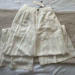 Flowy-Cream Linen Pants